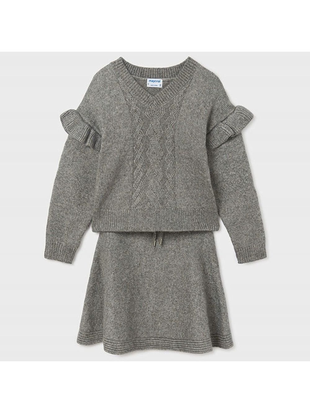 Size 12 Girls Mayoral Charcoal Knit Kids Set